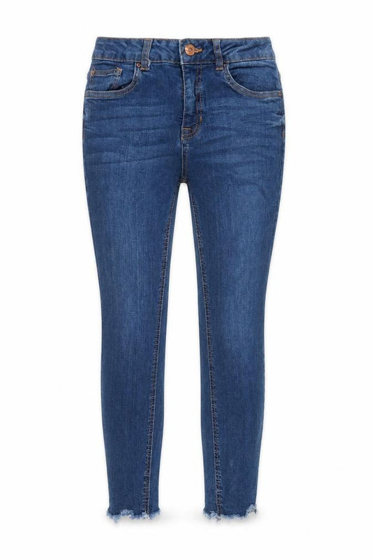 New Look Women Blue UK 10 Ankle Grazer Skinny Jeans Raw Hem