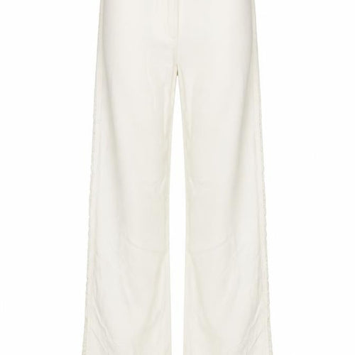 Karen Millen Women Ivory UK 8 Flared Lace Trim Trousers