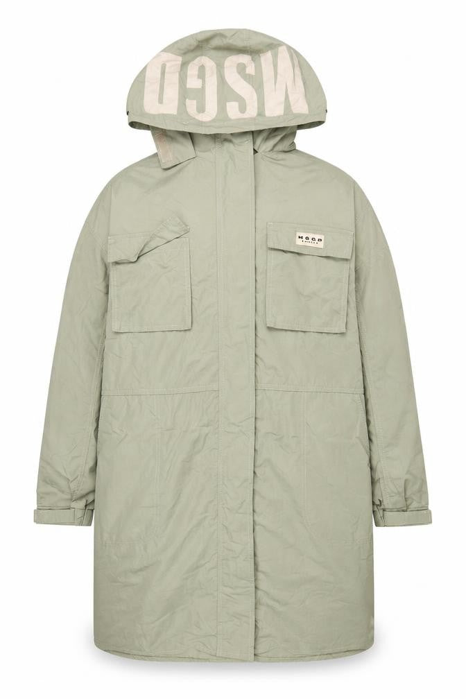 Missguided Women’s Green UK 16 Plus Long Hooded Parka Coat