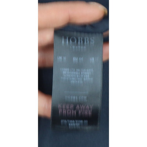 Hobbs Women Blue UK 16 Linen Cotton Knee Length Pencil Skirt