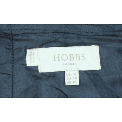 Hobbs Women Blue UK 16 Linen Cotton Knee Length Pencil Skirt