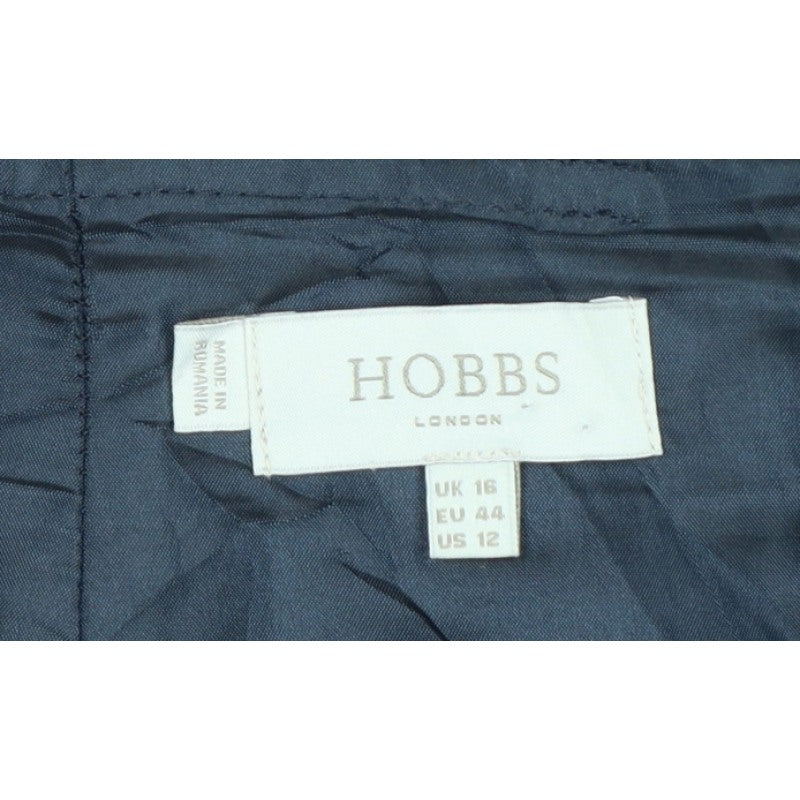 Hobbs Women Blue UK 16 Linen Cotton Knee Length Pencil Skirt