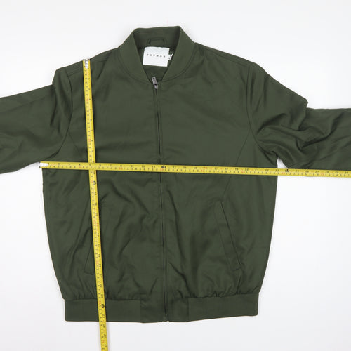 Topman Men’s Green M Bomber Jacket Full Zip Lined