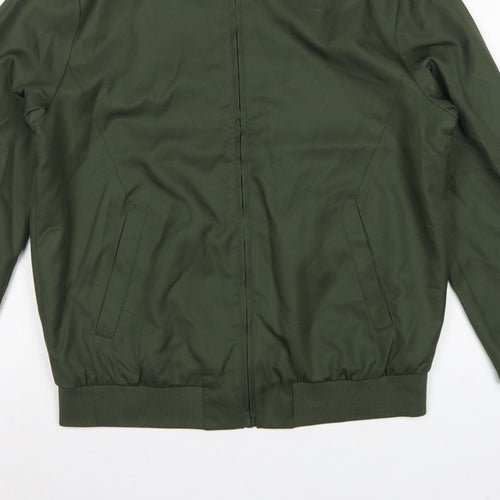 Topman Men’s Green M Bomber Jacket Full Zip Lined