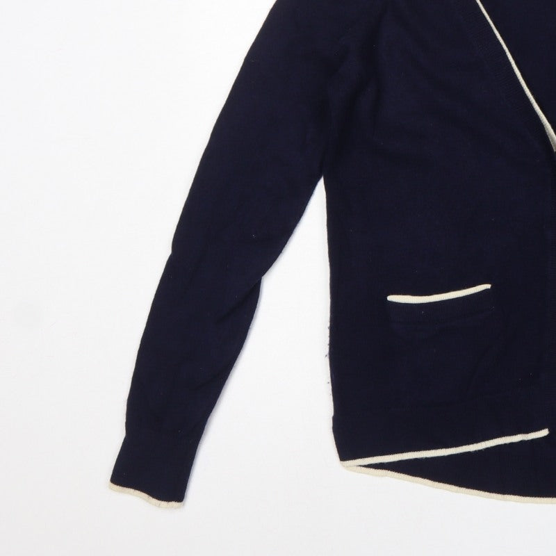 Boden Women Blue Size S Wool Cashmere V-Neck Cardigan Pockets