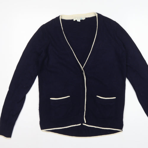 Boden Women Blue Size S Wool Cashmere V-Neck Cardigan Pockets
