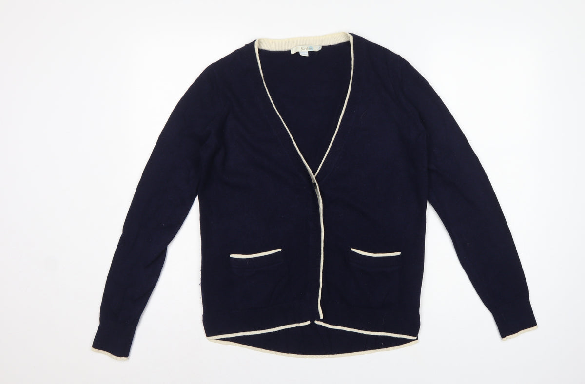 Boden Women Blue Size S Wool Cashmere V-Neck Cardigan Pockets