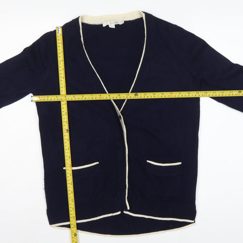 Boden Women Blue Size S Wool Cashmere V-Neck Cardigan Pockets