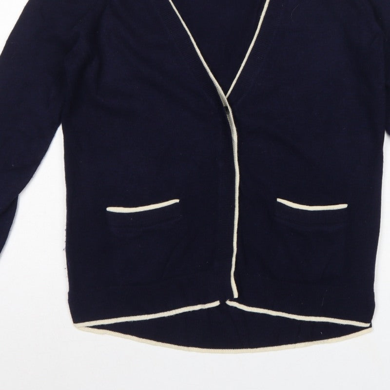 Boden Women Blue Size S Wool Cashmere V-Neck Cardigan Pockets