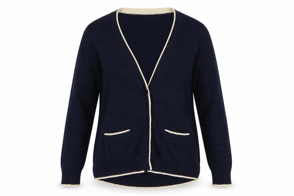 Boden Women Blue Size S Wool Cashmere V-Neck Cardigan Pockets