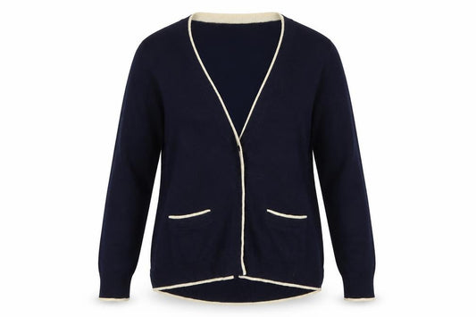 Boden Women Blue Size S Wool Cashmere V-Neck Cardigan Pockets