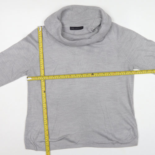 Marks & Spencer Women Grey UK 14 Cowl Neck Raglan Knit Jumper