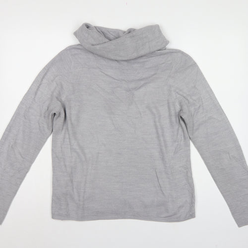 Marks & Spencer Women Grey UK 14 Cowl Neck Raglan Knit Jumper