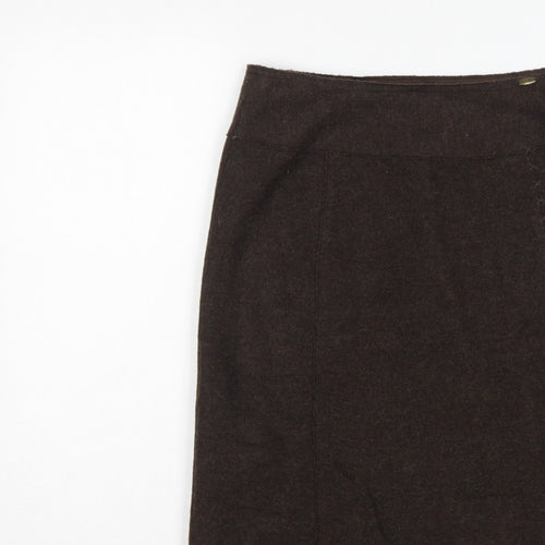 Giesswein Women Brown UK 12 Wool Pencil Knee Length Skirt