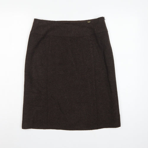 Giesswein Women Brown UK 12 Wool Pencil Knee Length Skirt