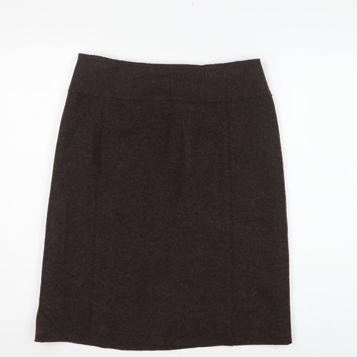 Giesswein Women Brown UK 12 Wool Pencil Knee Length Skirt