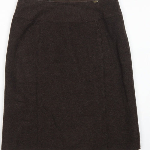 Giesswein Women Brown UK 12 Wool Pencil Knee Length Skirt