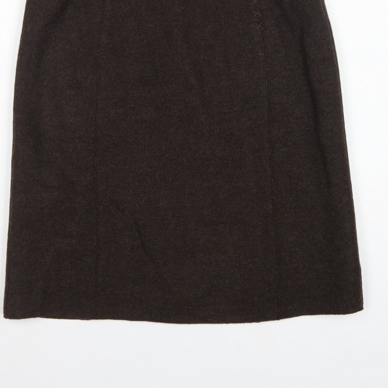 Giesswein Women Brown UK 12 Wool Pencil Knee Length Skirt