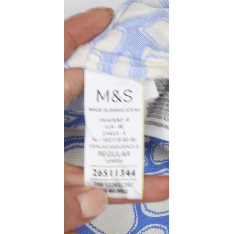 Additional view of Marks & Spencer Women Blue Geometric UK 8 Shift Mini Dress