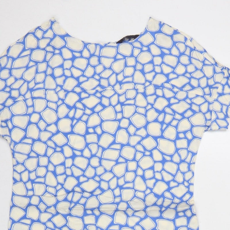Additional view of Marks & Spencer Women Blue Geometric UK 8 Shift Mini Dress