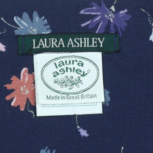 Laura Ashley Women Blue UK 12 Floral Cotton Short Blazer Jacket