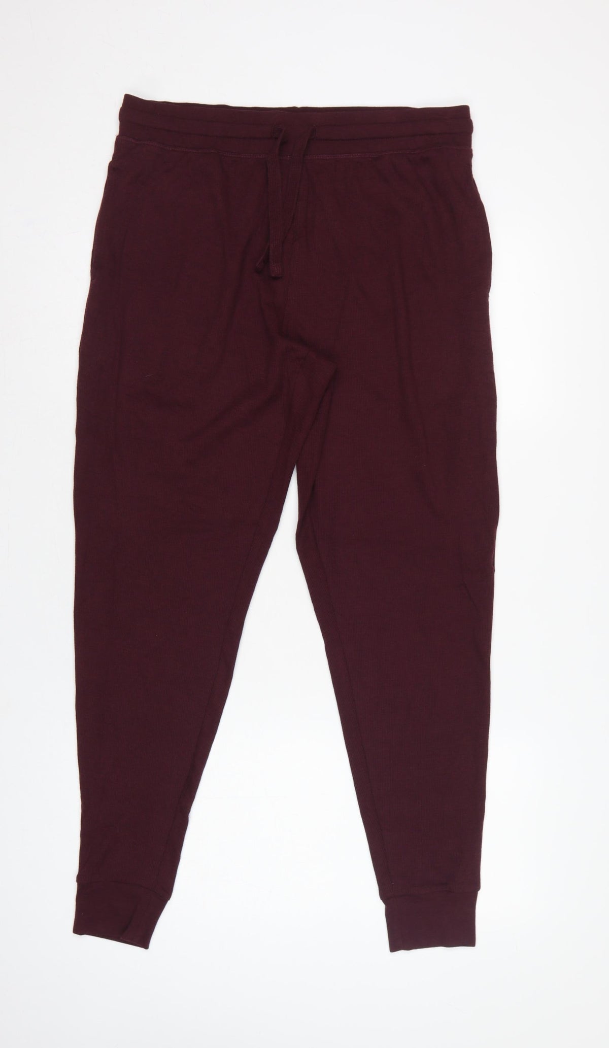 Back view of Marks and Spencer Men’s Burgundy L Knit Drawstring Lounge Pants