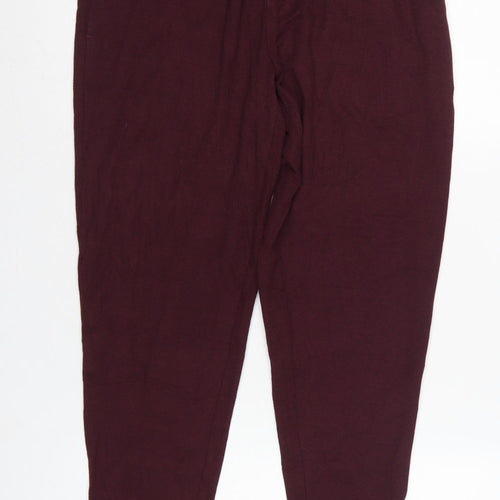Marks & Spencer Men Red M Ribbed Drawstring Lounge Pyjama Pants