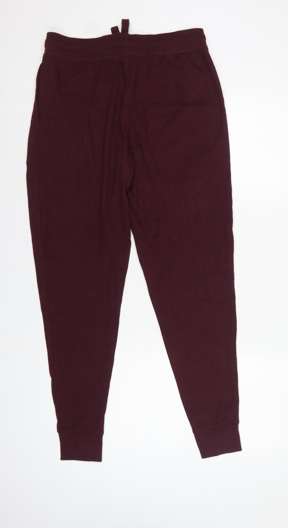 Marks & Spencer Men Red M Ribbed Drawstring Lounge Pyjama Pants