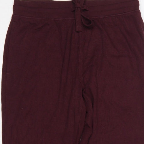 Marks & Spencer Men Red M Ribbed Drawstring Lounge Pyjama Pants