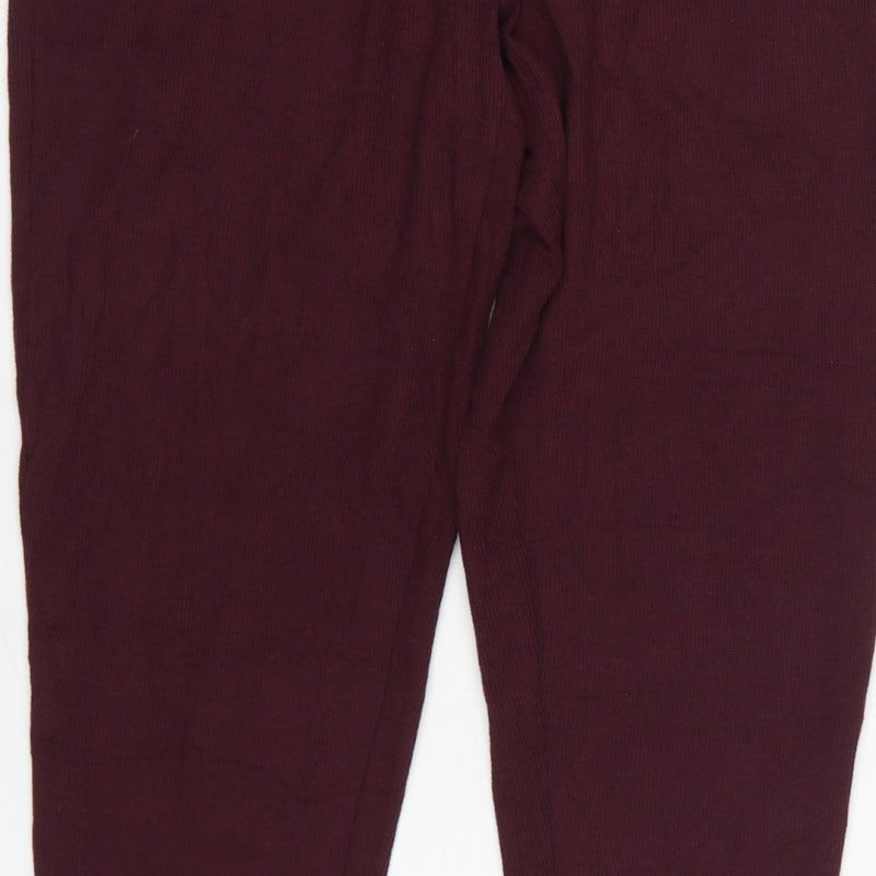 Marks & Spencer Men Red M Ribbed Drawstring Lounge Pyjama Pants