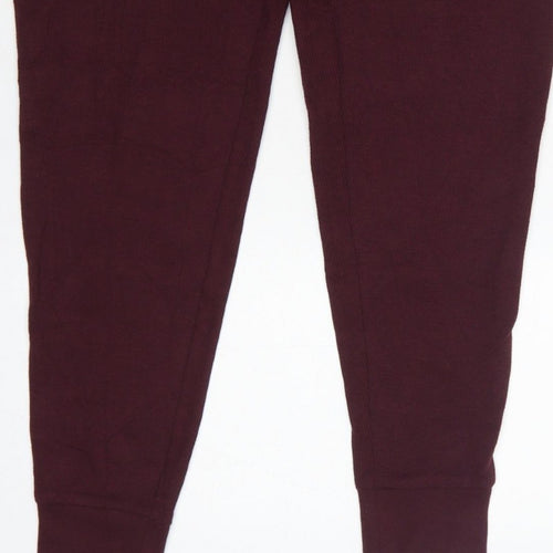 Marks & Spencer Men Red M Ribbed Drawstring Lounge Pyjama Pants