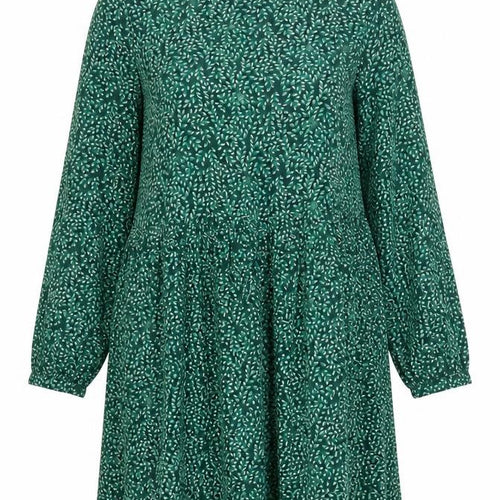 Seasalt Cornwall Women Green Leaf Print UK 14 A-Line Cotton Dress