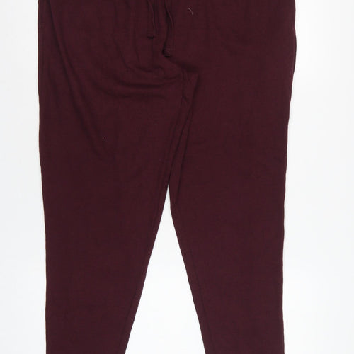 Marks and Spencer Men Red XL Jersey Drawstring Lounge Pants