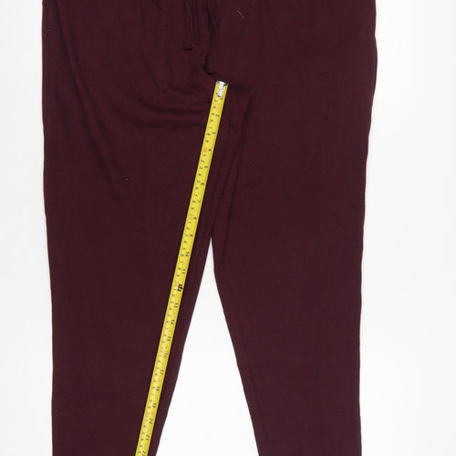 Marks and Spencer Men Red XL Jersey Drawstring Lounge Pants
