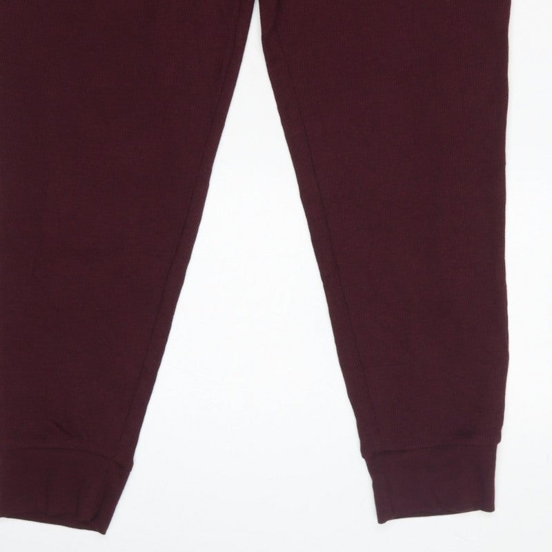 Marks and Spencer Men Red XL Jersey Drawstring Lounge Pants