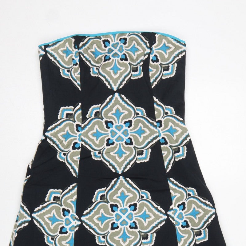 Additional view of Coast Women Black Geometric Strapless A-Line Dress, size 8