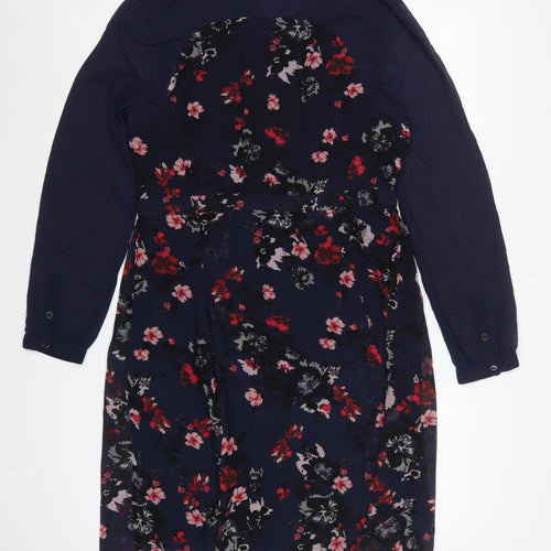 Monsoon Women Blue Floral UK 14 Knee Length Fit & Flare Dress