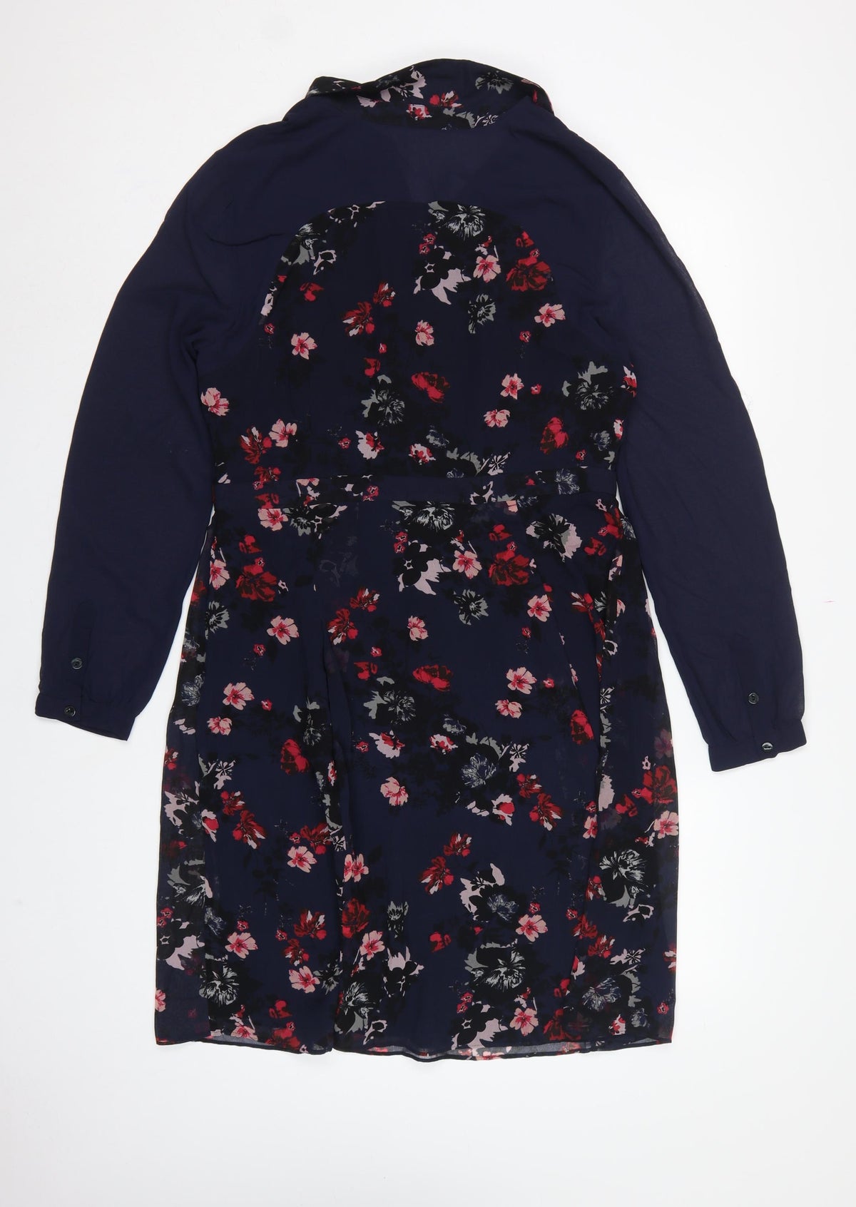 Monsoon Women Blue Floral UK 14 Knee Length Fit & Flare Dress