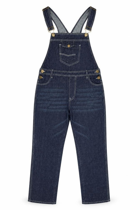 Anna-Kaci Women Blue M Tapered Denim Dungaree Jeans Pockets NWT