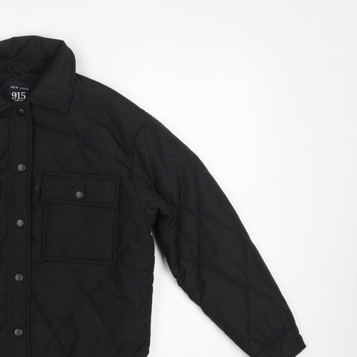 New Look 915 Girls Black Age 9 Quilted Shirt Jacket Padded