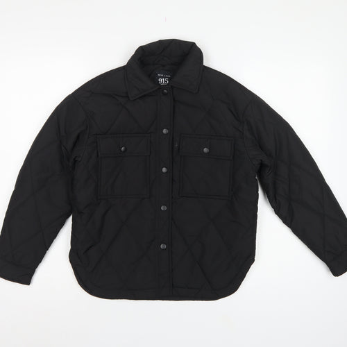 New Look 915 Girls Black Age 9 Quilted Shirt Jacket Padded