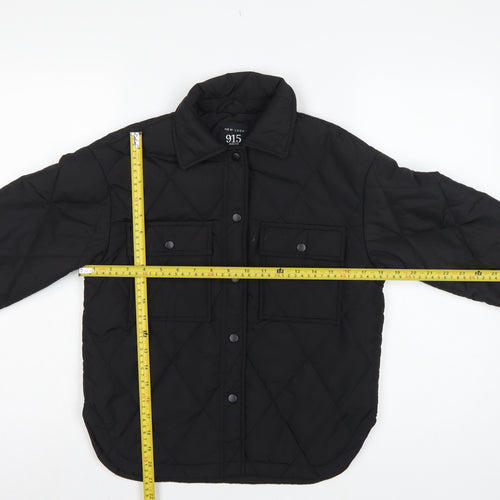New Look 915 Girls Black Age 9 Quilted Shirt Jacket Padded