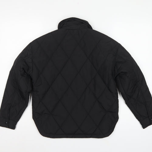 New Look 915 Girls Black Age 9 Quilted Shirt Jacket Padded