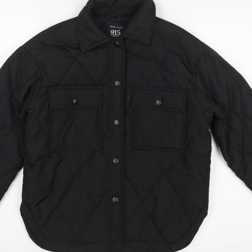 New Look 915 Girls Black Age 9 Quilted Shirt Jacket Padded