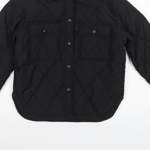 New Look 915 Girls Black Age 9 Quilted Shirt Jacket Padded