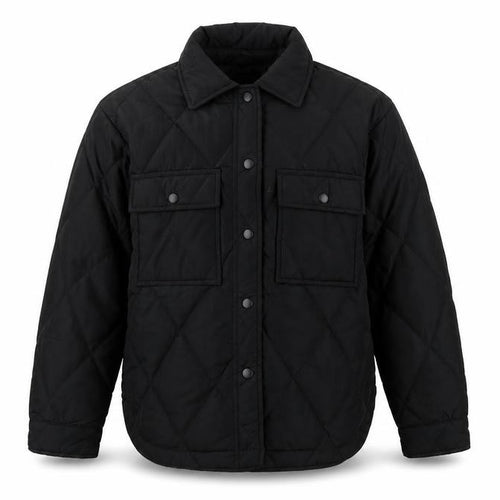 New Look 915 Girls Black Age 9 Quilted Shirt Jacket Padded