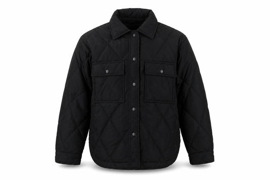 New Look 915 Girls Black Age 9 Quilted Shirt Jacket Padded