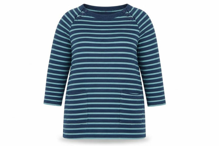 Seasalt Cornwall Women Blue Striped UK 20 Organic Cotton Tamper Tunic
