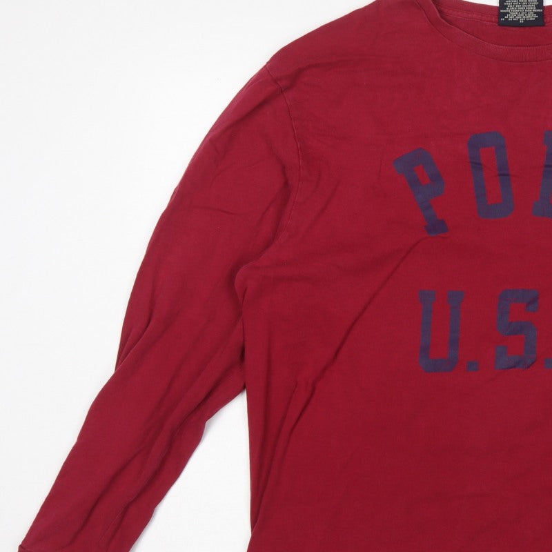 Polo Sport Ralph Lauren Men’s Red L USA Graphic Long Sleeve T-Shirt