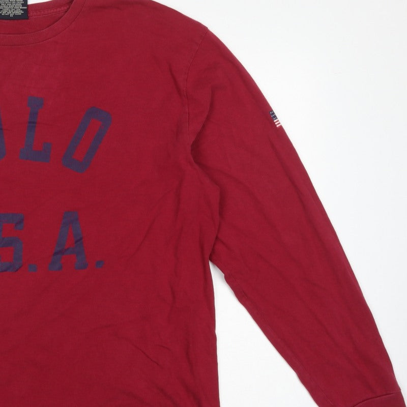Polo Sport Ralph Lauren Men’s Red L USA Graphic Long Sleeve T-Shirt